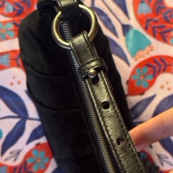 RARE Lauren by Ralph Lauren Black Velvet Crescent Evening Bag w Tassel - Picture 5 of 12